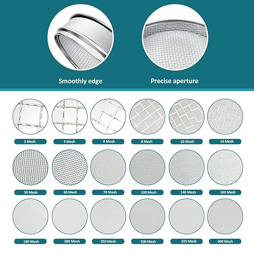 304 Stainless Steel Lab Sieve Screen Mesh, 6 Mesh(3.5mm) Aperture Test Sieve, 12Inch(30cm) Diameter Economy Standard Analysis Sample Test Sieves for Industrial Laboratory Homes
