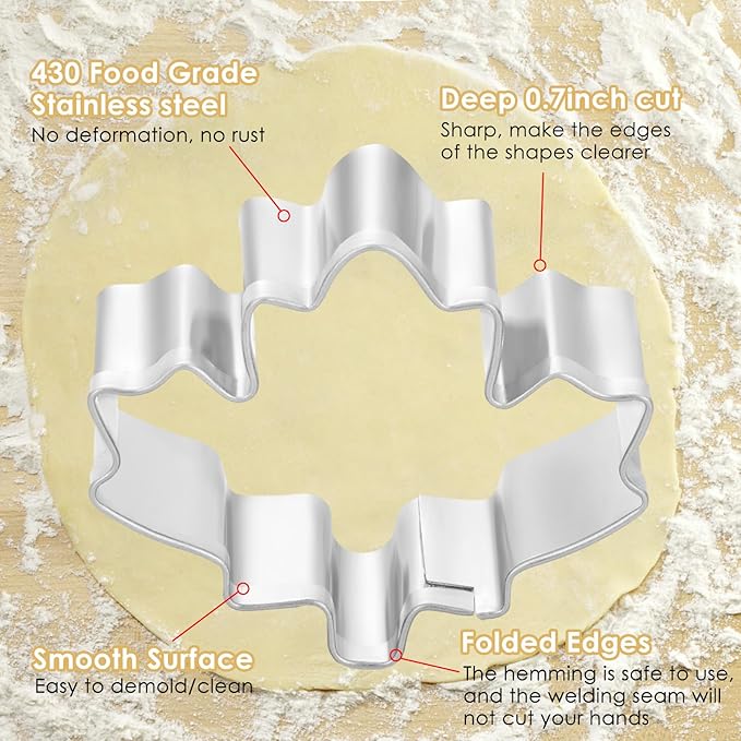 14-Piece Thanksgiving Cookie Cutter Set - Classic Thanksgiving Patterns, Food-Grade Stainless Steel, Easy Demold & Perfect for Holiday Baking