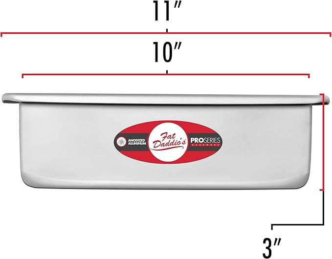 Fat Daddio's POB-10153 Anodized Aluminum Sheet Cake Pan, 10 x 15 x 3 Inch Silver