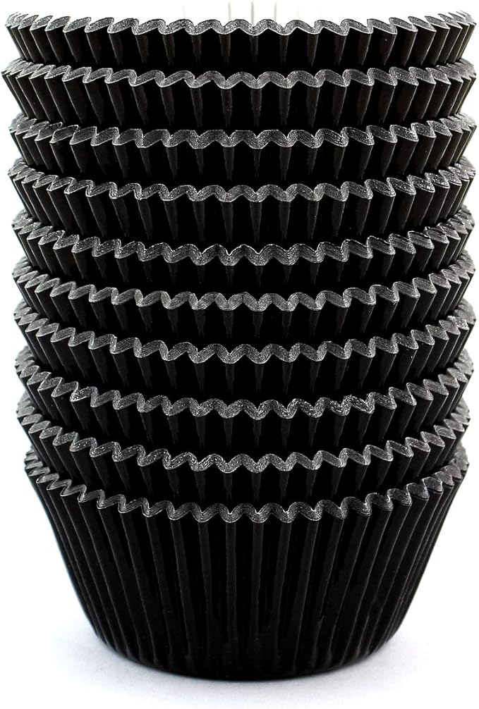 Eoonfirst Black Foil Cupcake Case Liners New Year Baking Muffin Paper Cups 200 Pcs