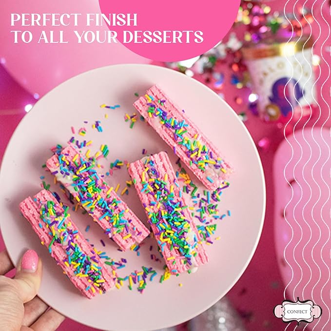 Confect Sprinkles for Cakes & Cupcakes Decoration Assorted pack of 5 Yatch Party Disco Ball Mashup Sprinkles Mix Yellow, Bronze & Blue Dragees Yellow & Blue Sparkling Sugar | Vegan, Gluten Free- 5 oz