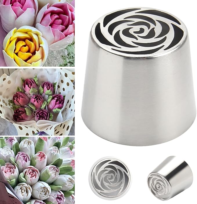 Extra Large Russian Piping Tips for Marshmallows Stainless Steel Flower Frosting Nozzles many styles Cake Decorating Baking tool for Buttercream, Cupcakes Cookies(SL42)