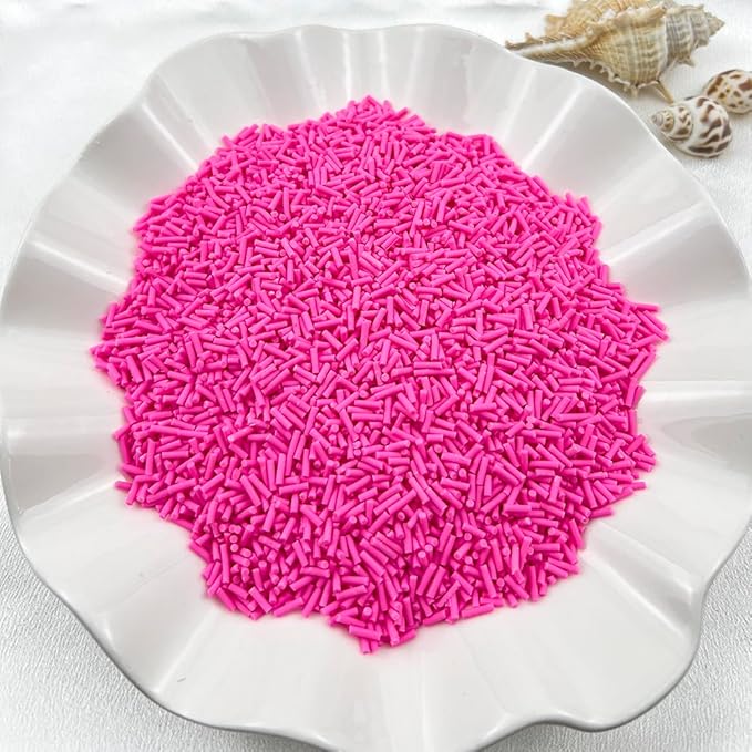 150g Fake Sprinkles Resin Sprinkles Clay Sprinkles Fake Candy Sprinkles Polymer Sprinkles Polymer Clay Slices for Resin Nail Slime Scrapbook DIY Art Crafts Making(234-rose red)