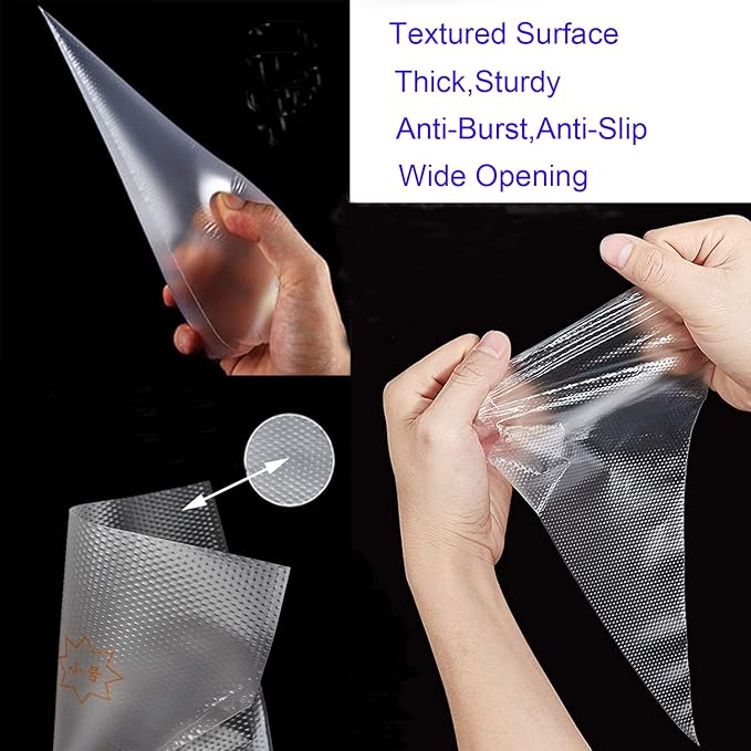 300Pcs Piping Bags Disposable-10Inch Pastry Piping Bags for Royal Icing/Frosting/Cake Decorating-Thickened,Anti-Burst,Anti-Slip with Textured Surface Design,Cakance