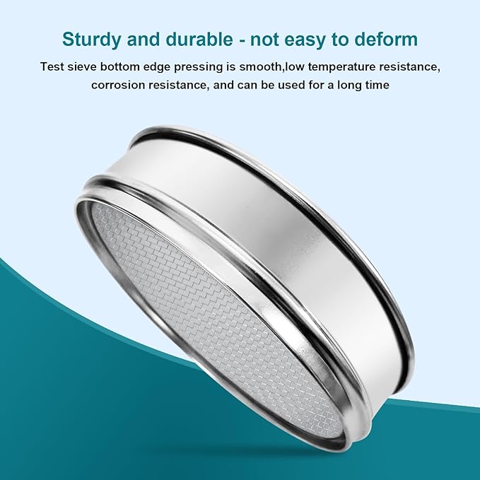 304 Stainless Steel Lab Sieve Screen Mesh, 10 Mesh (2mm) Aperture Test Sieve, 12Inch(30cm) Diameter Economy Standard Analysis Sample Test Sieves for Industrial Laboratory Homes
