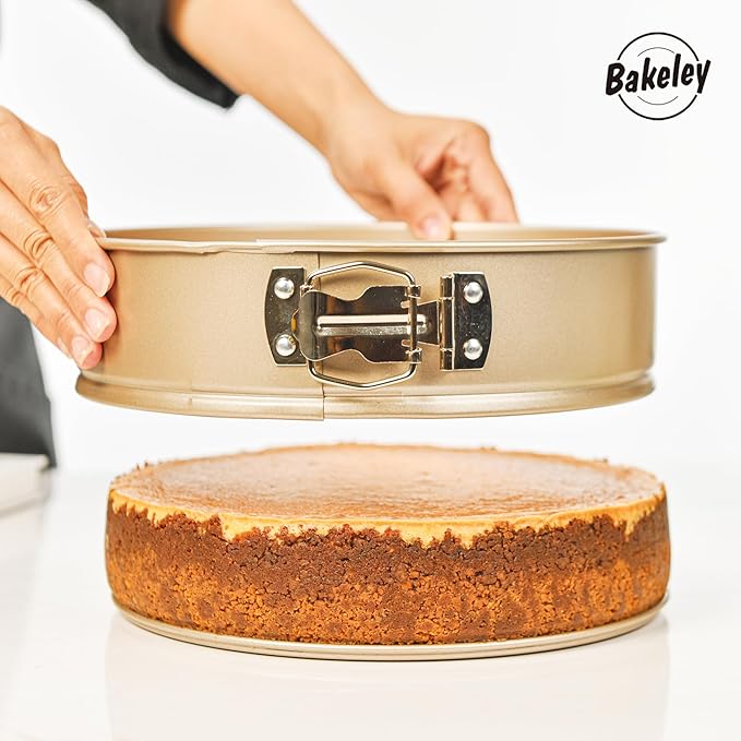 10 Inch Springform Pan, Non-Stick 10 Springform Pan with Removable Bottom, Carbon Steel, Cheesecake (Champagne Gold)