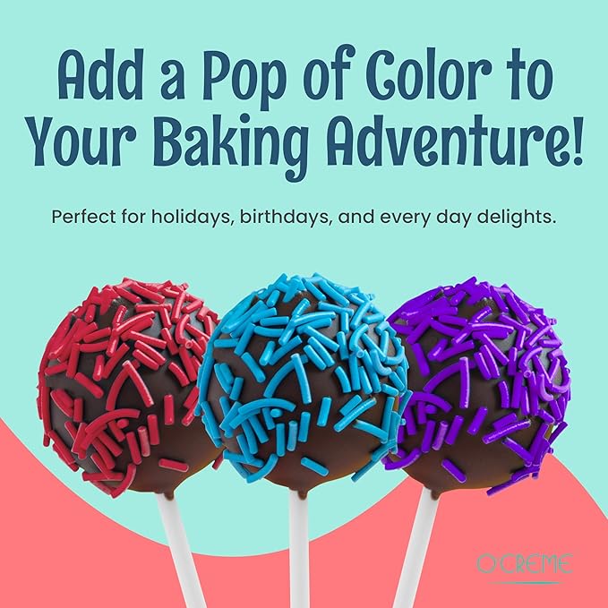 O’Creme Blue Sprinkles – 6.3oz for Cake Decorating – Kosher Pastel Sprinkles for Cupcakes, Cookies, Cakes, Ice Cream – Easy-Pour Jar