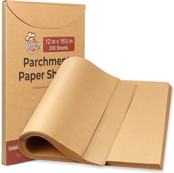 200 Pcs Parchment Paper Sheets, 12x16.5 Inch Precut Non-Stick Unbleached Parchment for Baking, Cookie, Cooking and Bread, Fits Half Sheet Pans