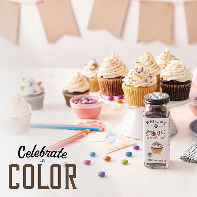 Watkins Chocolate Decorating Sprinkles, 3.5 Ounce, Pack of 3