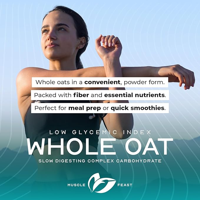 Muscle Feast Whole Oat Powder All Natural Complex Carb Non-GMO, Unflavored, 8lb