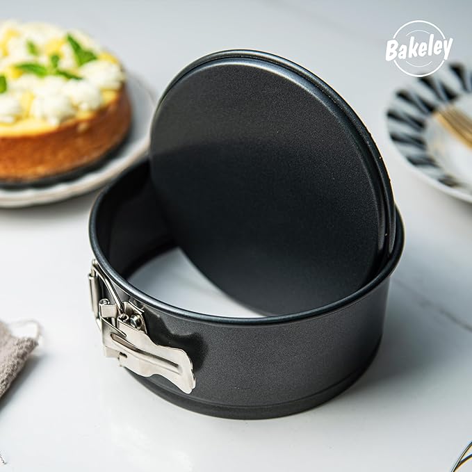 Springform Pan 6.5" Nonstick Cheesecake Pan with Removable Bottom Round Baking Cake Pie Mold for Oven 6.5" x 6.5" Black