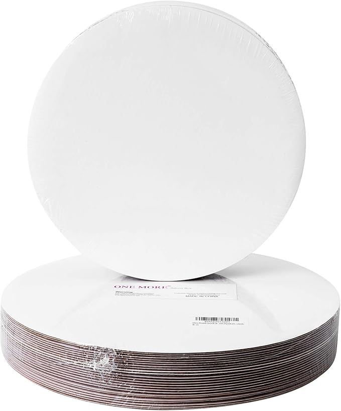 ONE MORE [25pcs] 10" White Cakeboard Round,Disposable Cake Circle Base Boards Cake Cardboard Pizza Plate platter 10 inch,Pack of 25