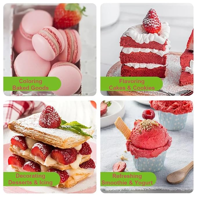 Fraunitsh Strawberry Powder 7.05oz | Freeze Dried Strawberries Powder | Natural Fruit Powder Berry Source | Strawberry Flavoring for Drinks, Cakes, Smoothie, Icing | No Sugar Added & No Additives