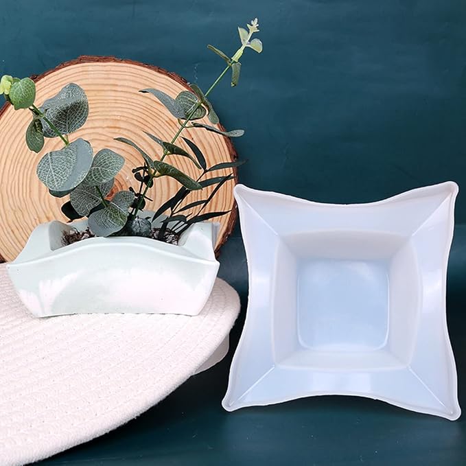 Geometric Square Flower Pot Silicone Mold Epoxy Resin Succulent Planter Vase Cactus Concrete Mold Candle Pen Holder Plaster Cement Clay Mould