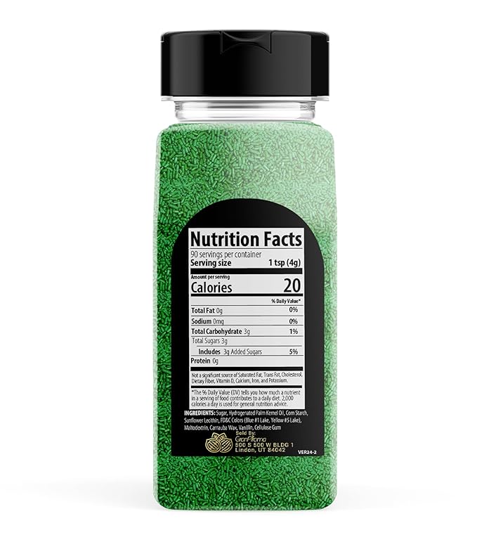 GranAroma Green Sprinkles, 12.8 oz, Decorative, Cakes & Cupcakes