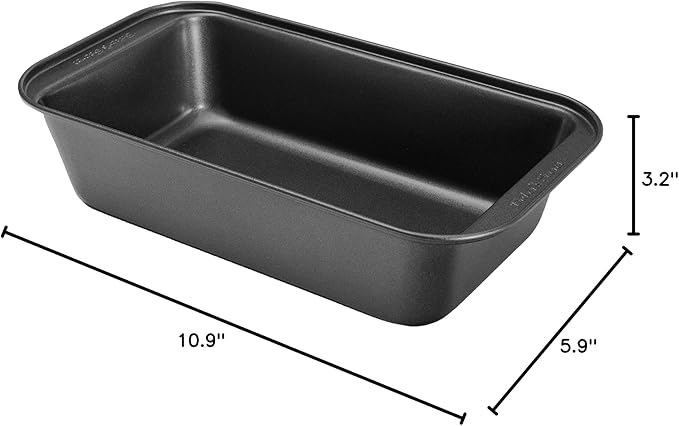 Baker's Secret 2pcs Loaf Pan for Baking Bread, Nonstick Carbon Steel Rectangular Pan 11" x 6" Baking Area 9" x 5", Premium Food-Grade Nonstick Coating, for all bakers