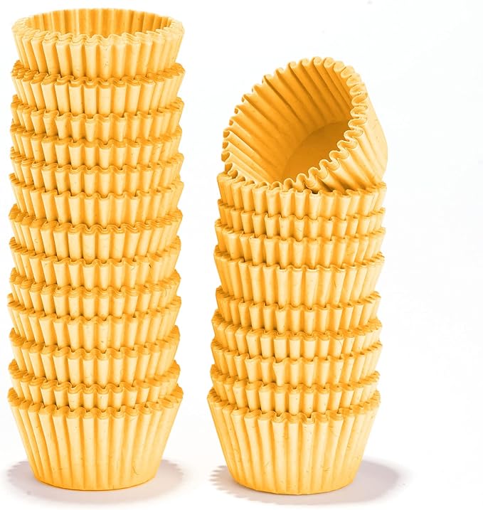NUOMI 1 Inch Super Mini Baking Cups Muffin Paper Liners 1000 Pieces Cupcake Wrappers for Birthday/Wedding Parties Holiday, Yellow