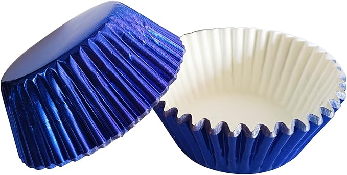 MEETINGU Deep Blue Cupcake Liners, Paper Foil Cupcake Liners Muffin Baking Cups for Standard Baking Cupcakes