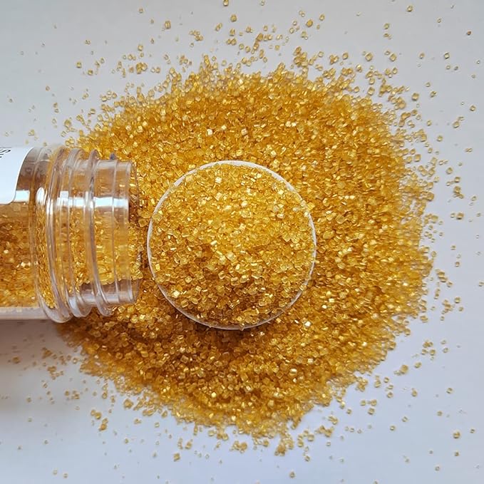 Homankit Sanding Sugar, Gold Edible Sugar Crystals, Sugar Sprinkles Mix for Celebration Cakes, Cupcakes, Baking, Cookies Decorating, 3.2 OZ