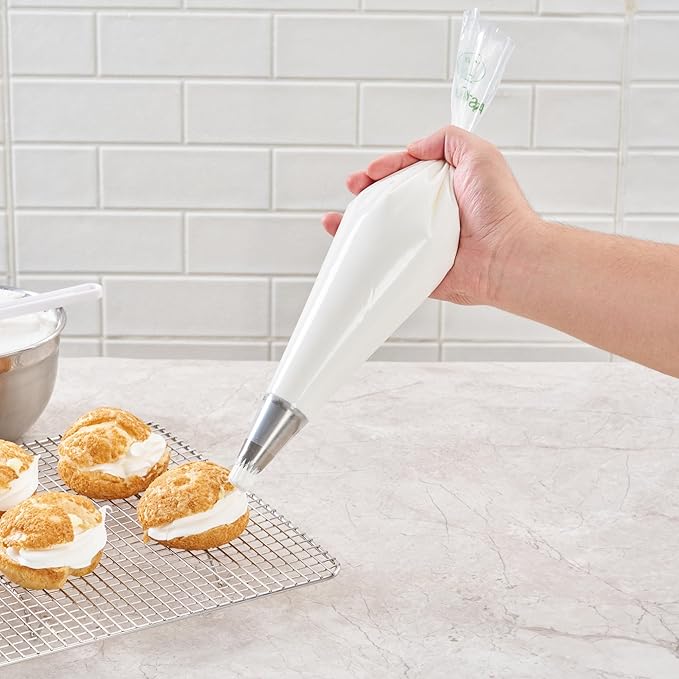 Restaurantware Pastry Tek 21 Inch Piping Bags 100 For Icing Pastry Bags - Disposable Food Grade Clear Plastic Decorating Bags Non Slip For Frosting Cupcakes Cakes And Pies