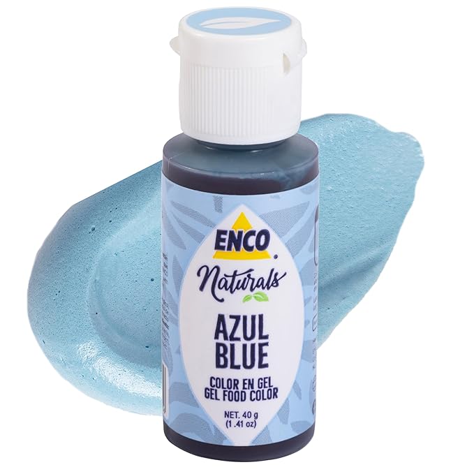 ENCO Natural Food Coloring Gel Blue 1.41 oz - No artifitial dyes - Vibrant colors for Icing, Buttercream, Fondant - Vegan & Kosher - Not Bake Resistant