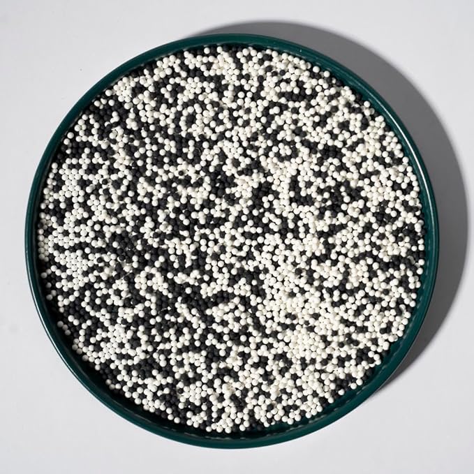 Sprinkles 130g/4.6oz, Black White Edible Pearl Sprinkles for Cake Decorations, Baking, Ice Cream, Cookies, Cupcake Topper Edible Pearls Sprinkles - 2mm Matte White Sugar Pearls for Cake Decorating (2mm white black)