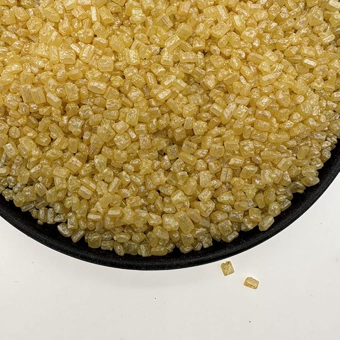 NIPEOR Golden Sugar Sprinkles – 4.6oz (130g) Edible Metallic Crystals for Cake & Cupcake Decorating, Christmas & Holiday Baking, Cookie Candy Sprinkles for Desserts & Ice Cream Toppings (Sugar Crystals - Golden)