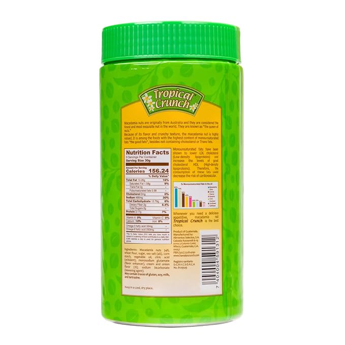 Tropical Crunch Macadamia Sour Cream & Onion – Oven-Baked Gourmet Snack, Gluten-Free, Savory Flavor, 270g