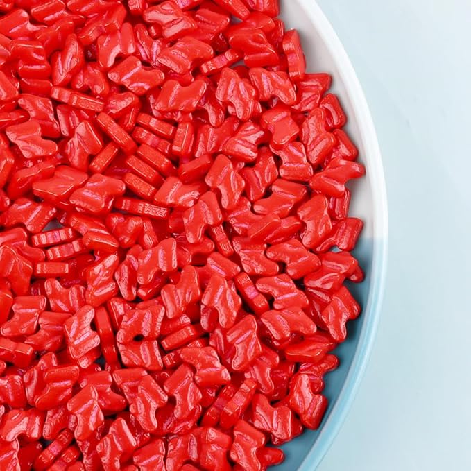 Christmas Red Socks Sprinkles for Cake Decorating, Red Sprinkles Perfect for Cupcake Toppers Wedding Party Valentines Halloween Christmas Supplies 3.52 Ounce