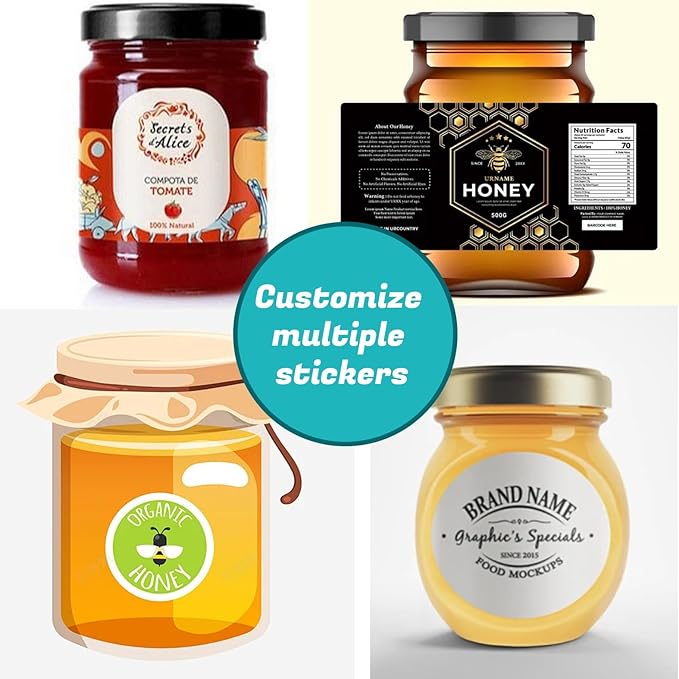 Custom Labels Stickers Personalized Business Logo Label, Self-Adhesive Jar Stickers, Organization Labels, Waterprof or not, Circle Shape, Multiple Sizes, from 30 to 1000pcs (Polygon)