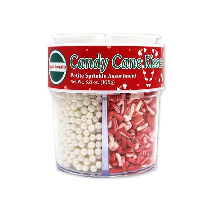 Mystic Sprinkles 4 Cell Sprinkle Assortments (Candy Cane Kisses, Petite)