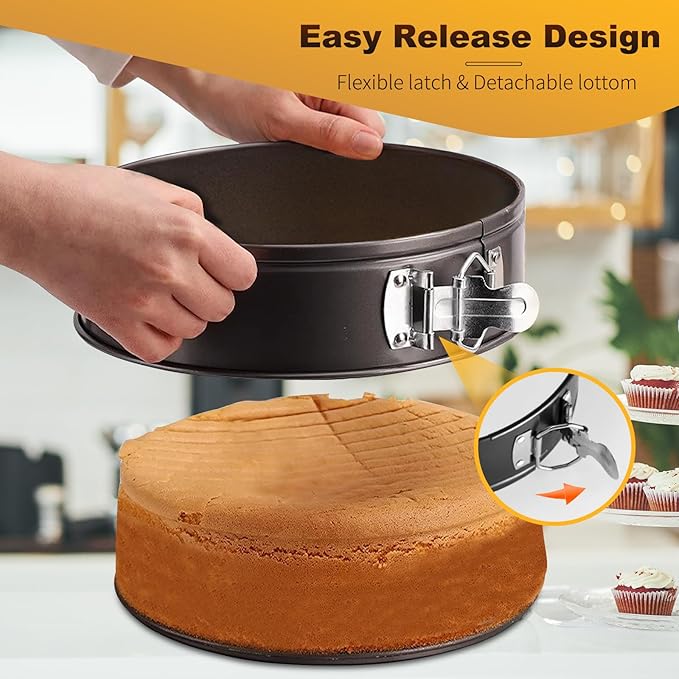 Springform Cake Pan, Cake Pan with 6 Different Size (7,8,9,10,11,12 inch), Cake Molds for Baking with Removable Bottom, Non-Stick Bakeware for Effortless Baking and Easy Release (6)