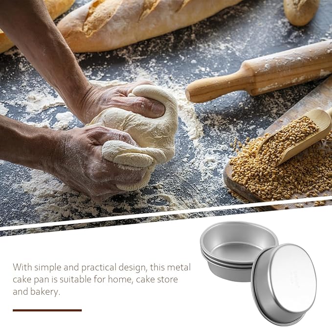 PRETYZOOM 4 Inch Mini Baking Pan: 4pcs Oval Cheesecake Mold - Nonstick Aluminum Alloy Cake Pan, Reusable Flan Baking Tin for Baby Shower, Wedding, Daily