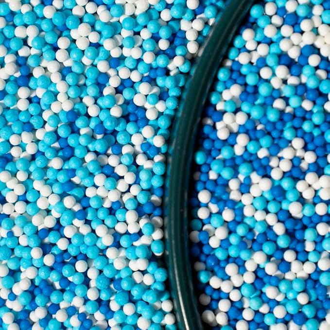 Sprinkles,Blue Edible Pearl Sprinkles for Cake Decorations, Baking, Ice Cream, Cookies, Cupcake Topper Edible Pearls Sprinkles - 2mm Matte White Sugar Pearls for Cake Decorating 130g/4.6oz 1 Bottle (2mm blue light blue)