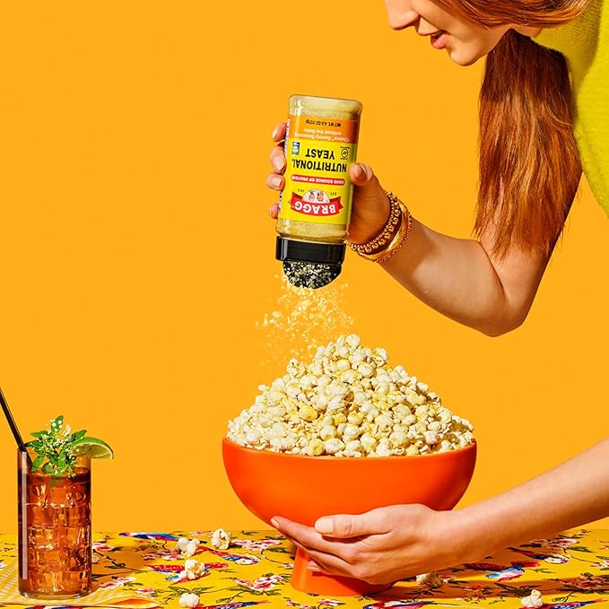 Bragg Nutritional Yeast Seasoning – Vegan, Gluten Free Cheese Flakes – Good Source of Protein & Vitamins – Nutritious Savory Parmesan Cheese Substitute – Non GMO Verified, 4.5 Ounce, 4-Pack