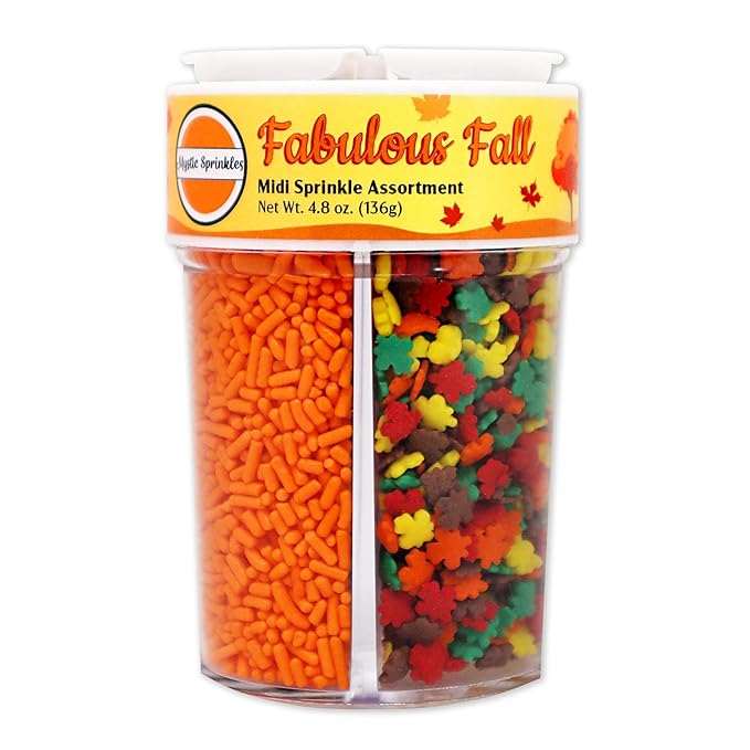 Mystic Sprinkles 4 Cell Sprinkle Assortments (Fabulous Fall, Midi)