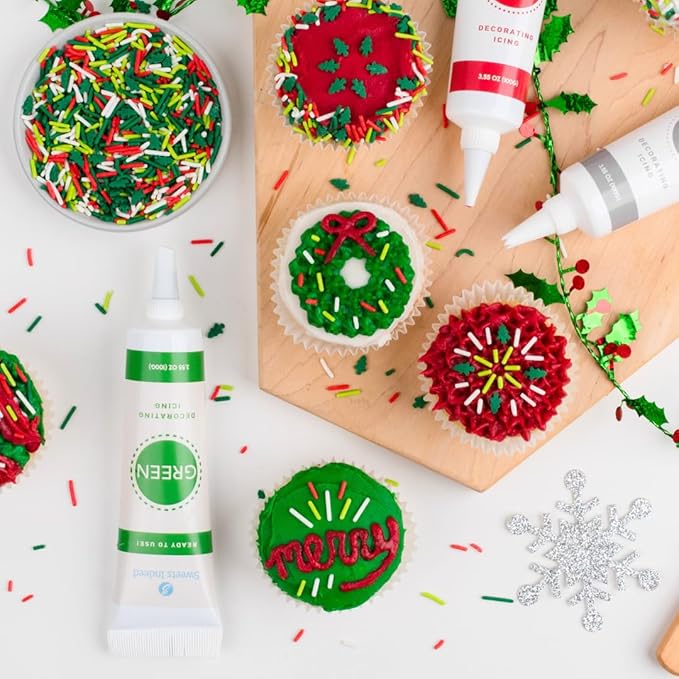 Sweets Indeed, Sprinkles, Bulk, 10 ounce, Edible Sprinkle Mix, Perfect for Cake Decorations, Baking, Ice Cream, Cookies, Cupcake Topper (Christmas)