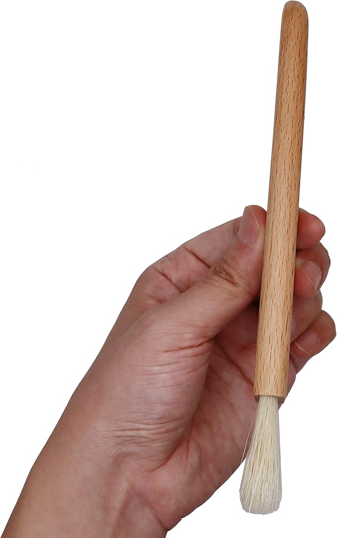 EIKS 2 Sets Natural Bristles with Wooden Handle Pastry Brushes for Basting Spreading Butter Oil Barbecue Baking Kitchen Cooking