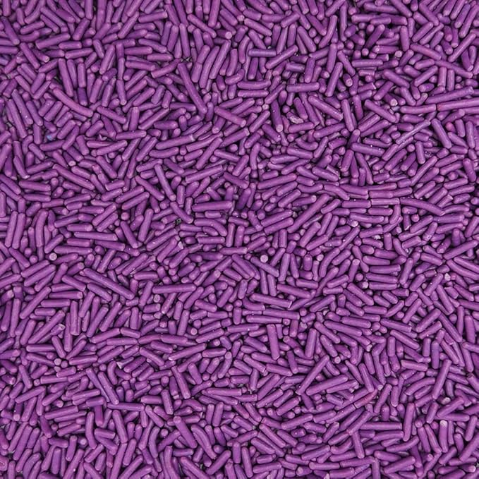 Homankit Purple Jimmies Sprinkles Edible Sprinkle Candy Soft Jimmies Toppings for Ice Cream, Cupcake, Cake, Cookie, Dessert Decorating 2.75 Ounces