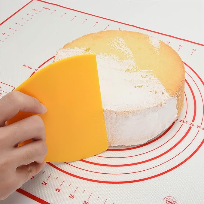 Dough Scraper Bench Scraper for Baking,3 Pieces Food Safe Plastic Dough/Cake/Bread/Pizza Cutter for Kitchen tools