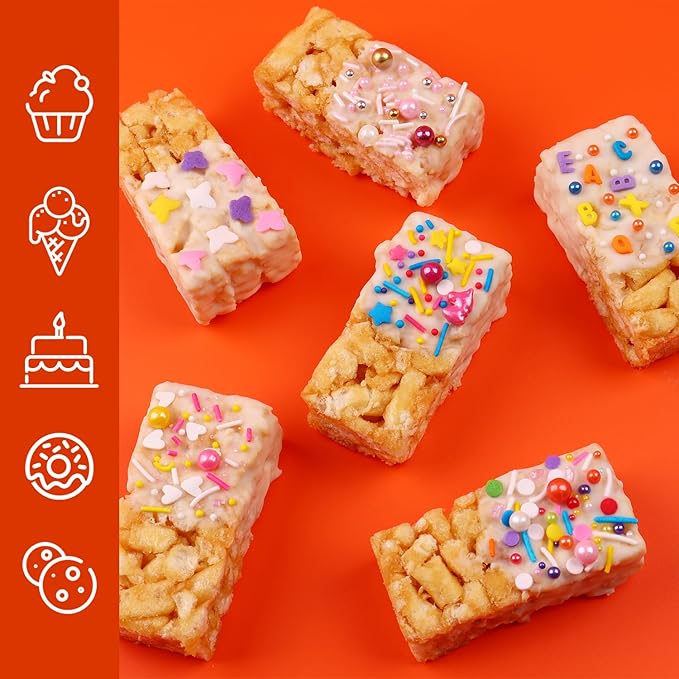 Sprinkles For Cake Decorating, Cupcake, Cookies, Ice Cream Topper, 6 Packs Colorful Sprinkles, Pastel Sprinkles, Six of assorted Sprinkles for Cake Baking, Perfect For Birthdays, New Year’S Eve, Graduations