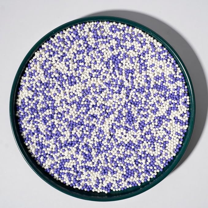 Christmas White Purple Sprinkles130g/4.6oz , White Purple Edible Pearl Sprinkles for Cake Decorations, Baking, Ice Cream, Cookies, Cupcake Topper Edible Pearls Sprinkles - 2mm White Purple Sugar Pearls for Cake Decorating(2mm purple white)