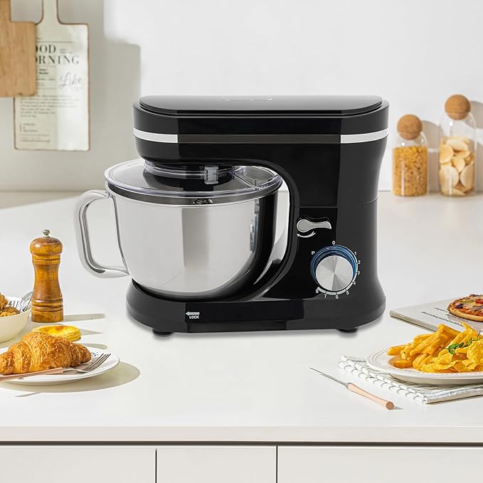 Stand Mixer, 4.5L Tilt-Head Food Mixer 380W 9 Speeds Kitchen Electric Food Mixer with Beater, Dough Hook, Mixing Bowl for Baking, Cake and Most Home Cooks