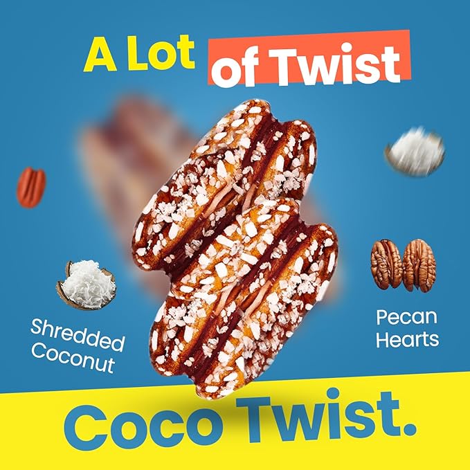 Yomms Coco Twist Pecans Halves – Low Sugar Healthy Dessert Snack | Sweet Coconut & Crunchy Pecan Snack | Lightly Sweetened, Honey Roasted Mixed Nuts | Great for Snacking, Salads - 1.3oz - Pack of 6