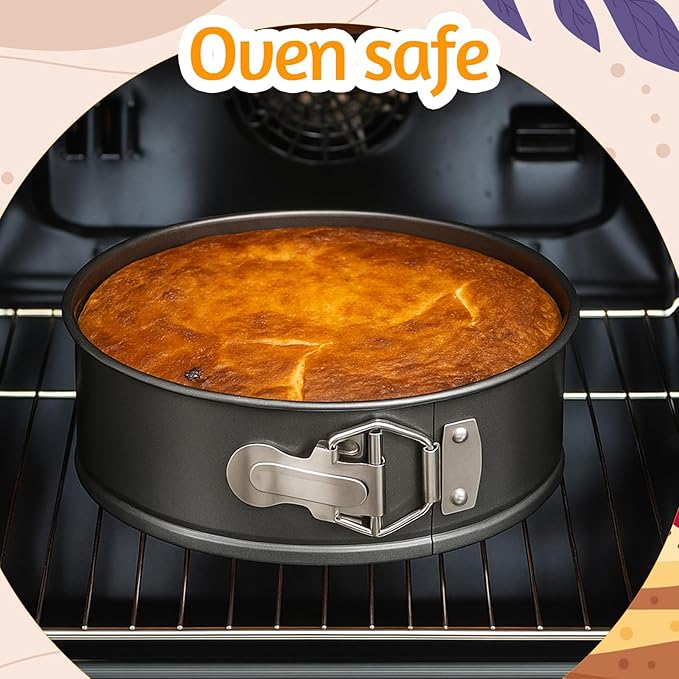 4 PCS 6 Inch Black Springform Pan with Removable Bottom Carbon Steel Mini Cheesecake Pans Round Springform Cake Pan with Stainless Steel Spring Buckles for Baking Kitchens Restaurant