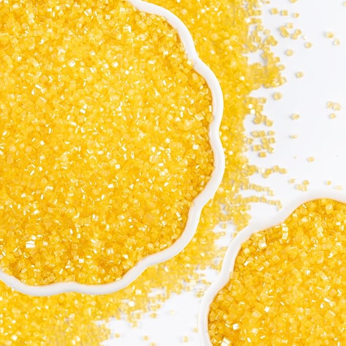 Yellow Sanding Sugar 150g (5.3 oz) - Edible Sparkling Sugar for Baking Decorations, Cookies, Cakes, Ice Cream Toppers, Cupcakes - Vibrant Yellow Color Sugar Crystals