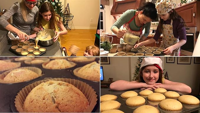 Gifbera Natural Mini Cupcake Liners Odorless Greaseproof Paper Muffin Baking Cups 300-Count, Natural Color