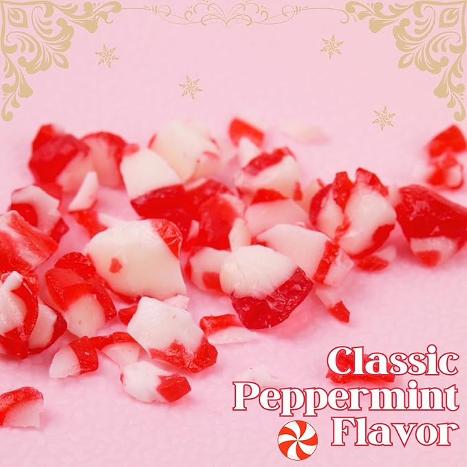 Crushed Peppermint Candy Pieces, Red and White Classic Flavor, Perfect Christmas Dessert and Drink Toppings, Resealable Bag, 12 Ounces