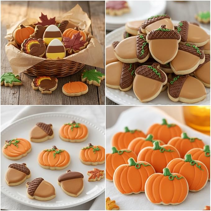6Pcs Thanksgiving Cookie Cutters Set, Mini Autumn Cookie's Cutter Set, Holiday Cookies Cutter Thanksgivings Shapes for Homemaking Cookies, Fall Cookie Cutters for Thanksgiving
