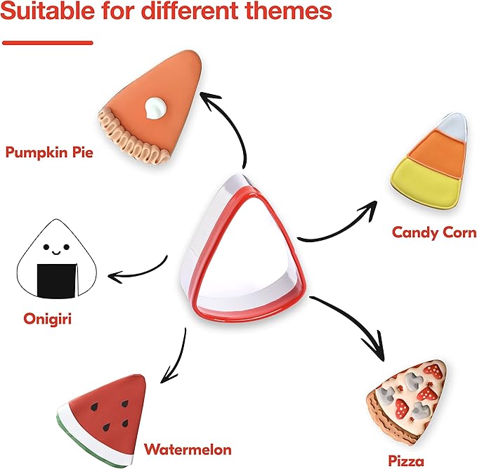 3-Piece Candy Corn Cookie Cutter, Fall Thanksgiving Pumpkin Pie Cookie Cutters, Holiday Cookie Cutters, Unique Design with Protective Red Top PVC